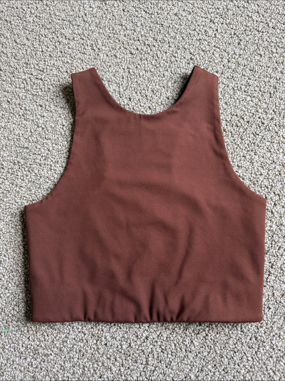Girlfriend Collective Tommy High Neck Crop Bra Top Brown - Small